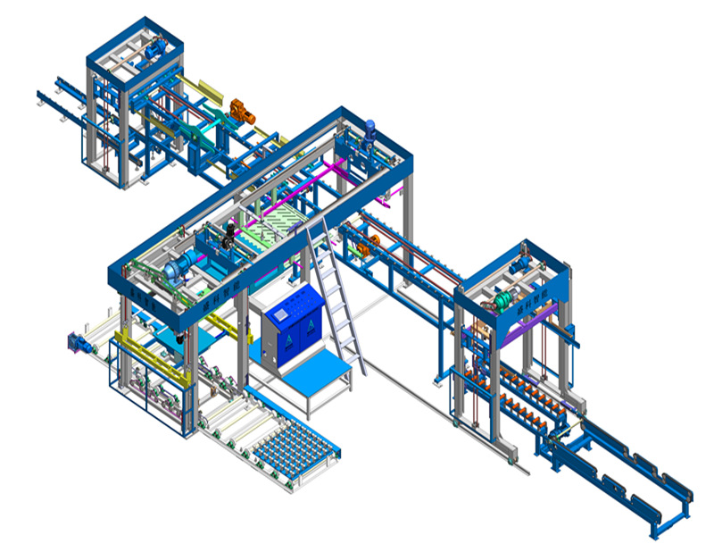 آلة تكديس أوتوماتيكية مع آلة تعبئة شرائط دوارة سفلية
