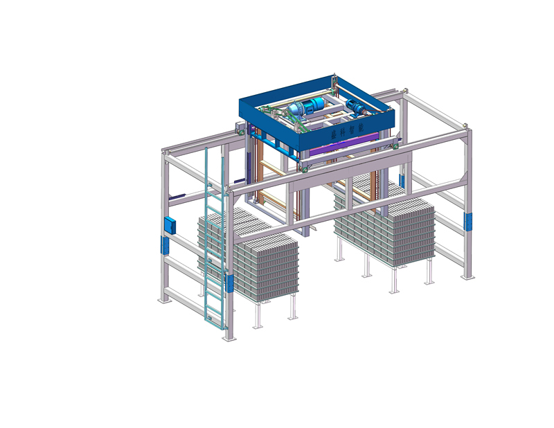 منصات نقالة مع آلة تكديس الكتل
